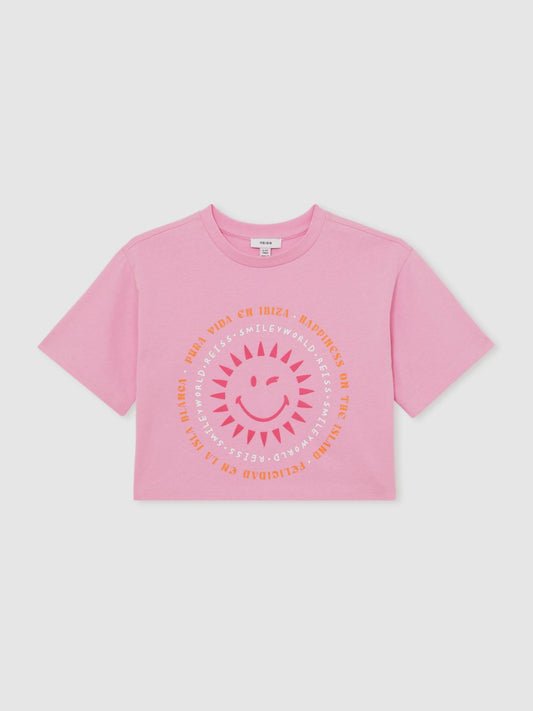 13-14 yrs SmileyWorld | Sun-Print T-Shirt in Pink | Reiss Children & Baby Featured