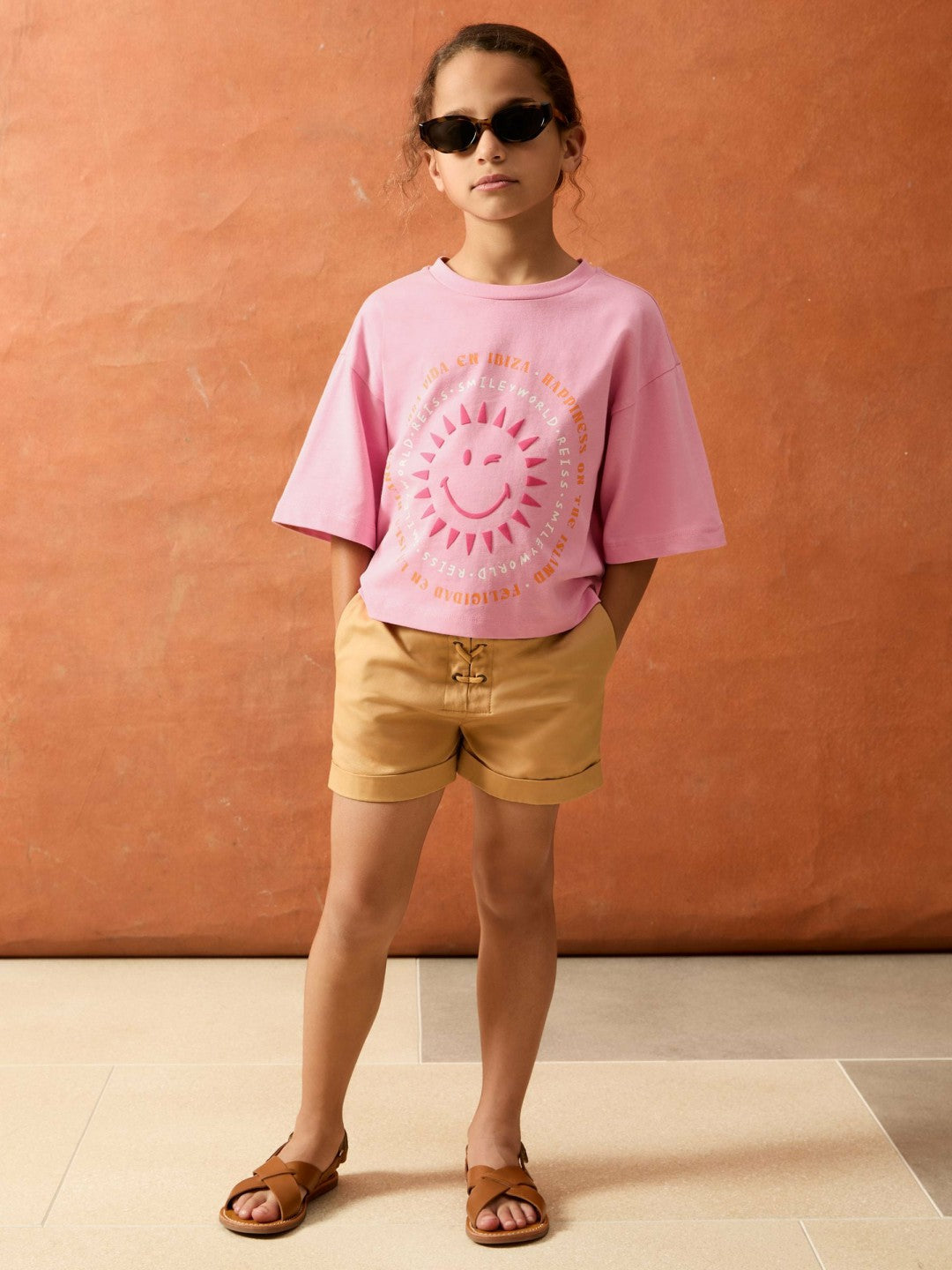 13-14 yrs SmileyWorld | Sun-Print T-Shirt in Pink | Reiss Children & Baby Featured