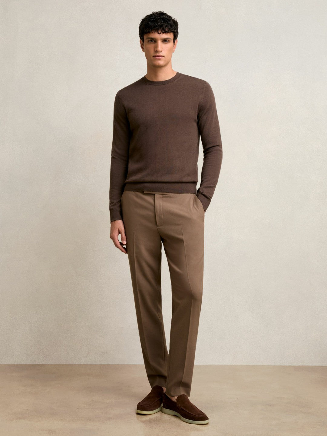 Slim-Fit Internal-Drawstring Trousers in Camel | Reiss Men Premium