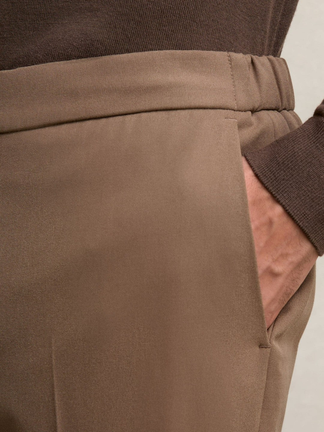 Slim-Fit Internal-Drawstring Trousers in Camel | Reiss Men Premium