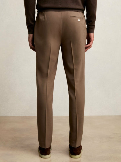 Slim-Fit Internal-Drawstring Trousers in Camel | Reiss Men Premium