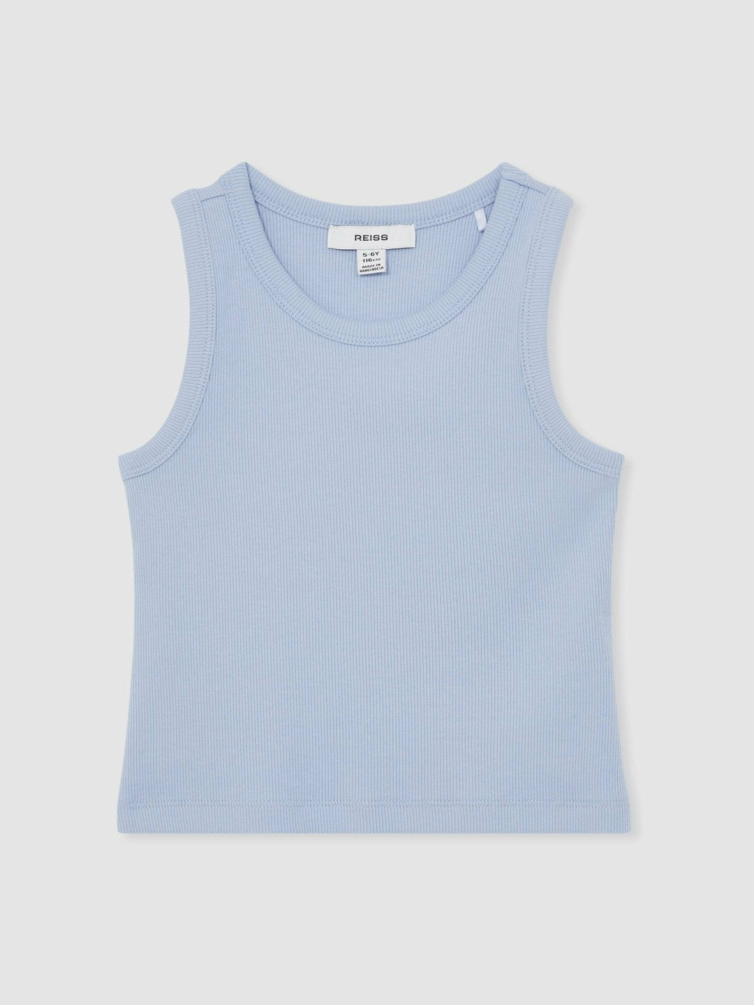 9-13 yrs Stretch-Cotton Ribbed Vest in Blue | Reiss Children & Baby Exclusive
