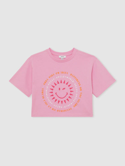 9-13 yrs SmileyWorld | Sun-Print T-Shirt in Pink | Reiss Children & Baby Trending