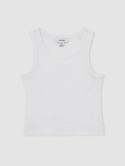 3-9 yrs Stretch-Cotton Ribbed Vest in Ivory | Reiss Children & Baby Best Seller