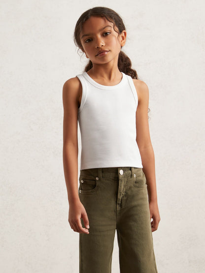 3-9 yrs Stretch-Cotton Ribbed Vest in Ivory | Reiss Children & Baby Best Seller