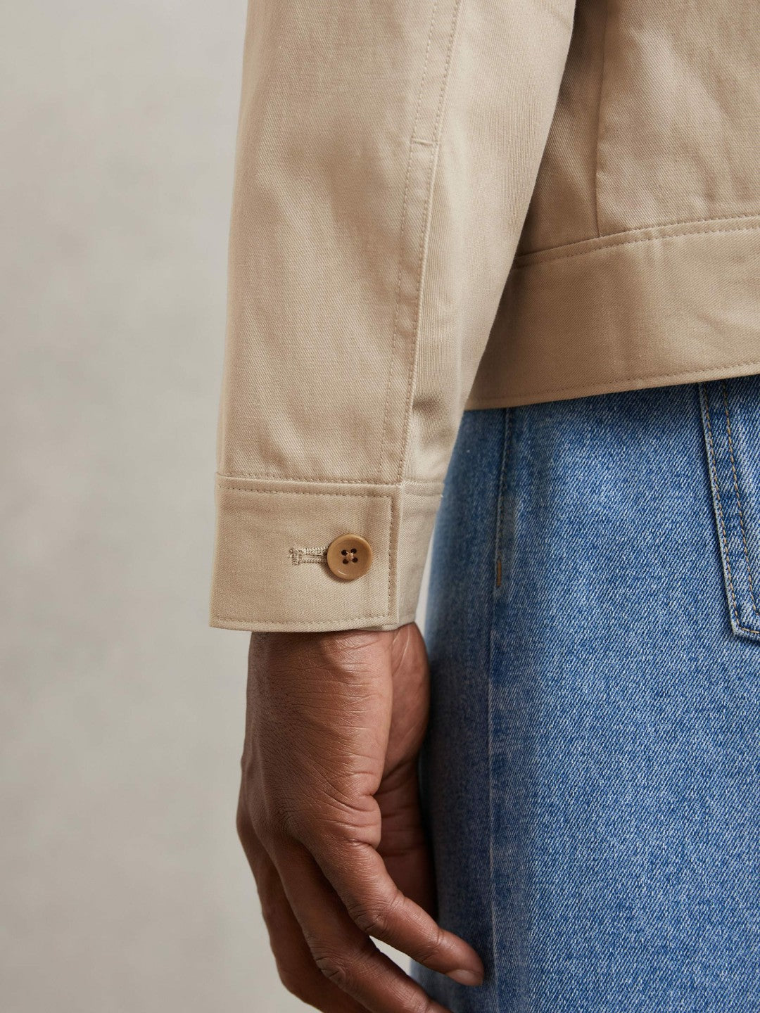 Paige Flap Pocket Worker Jacket in Beige | Reiss Men Popular