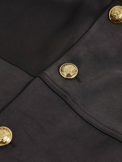 Satin Button-Back Long-Sleeve Top in Mauve | Reiss Women Signature