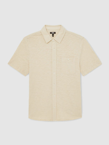 Paige Carillo Short Sleeve Shirt in Cream | Reiss Men Featured