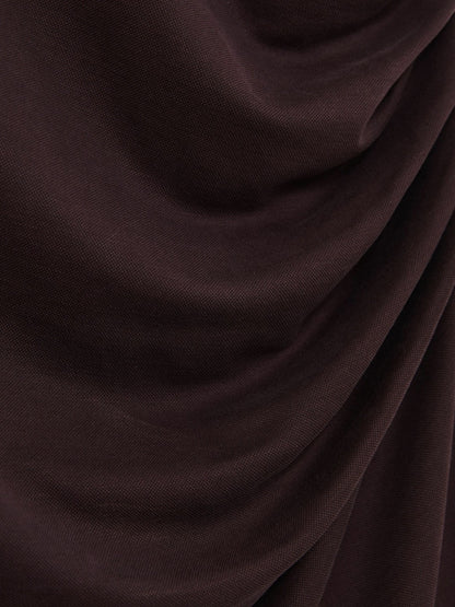 Jersey Ruched Racer Midi Dress in Burgundy | Reiss Women Trending