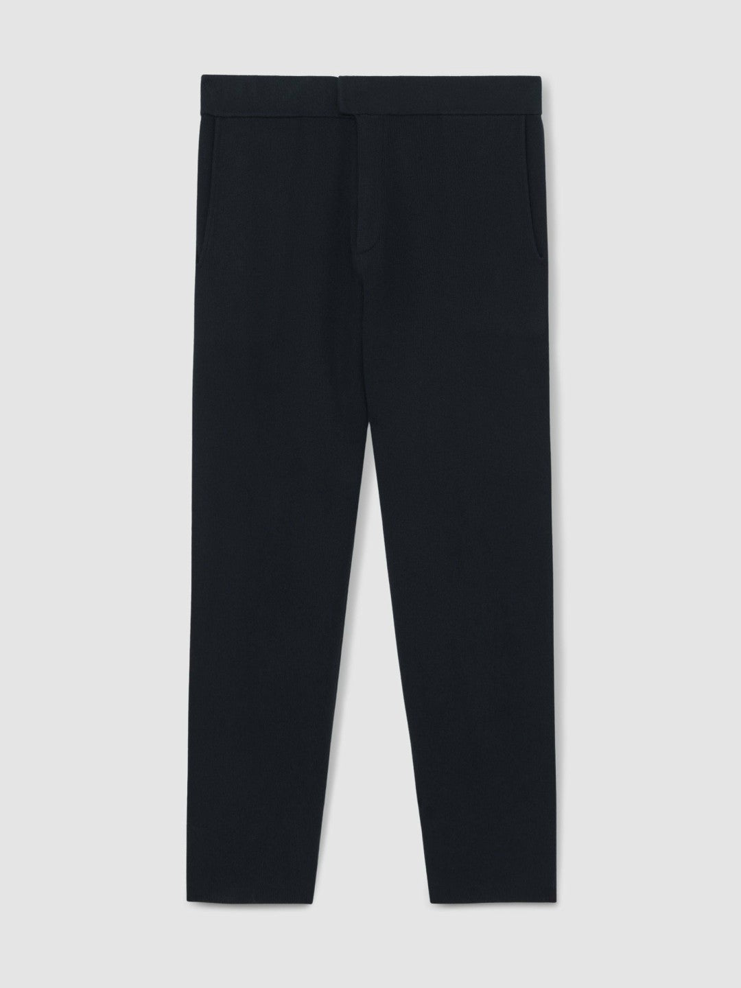 Tapered Knitted Trousers in Navy | Reiss Men Exclusive