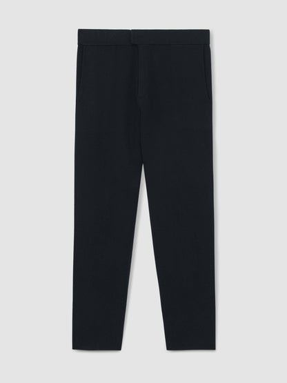 Tapered Knitted Trousers in Navy | Reiss Men Exclusive