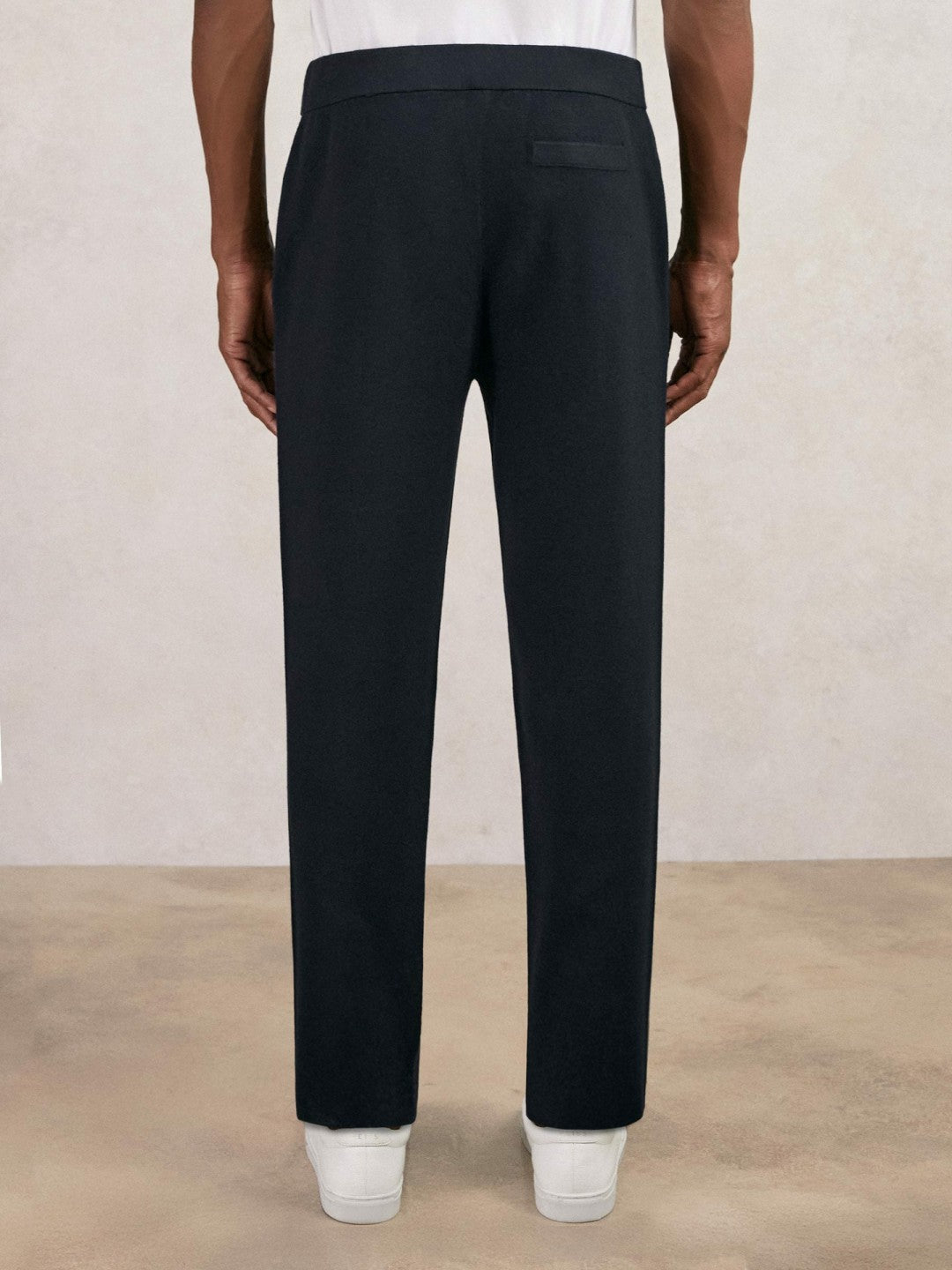 Tapered Knitted Trousers in Navy | Reiss Men Exclusive