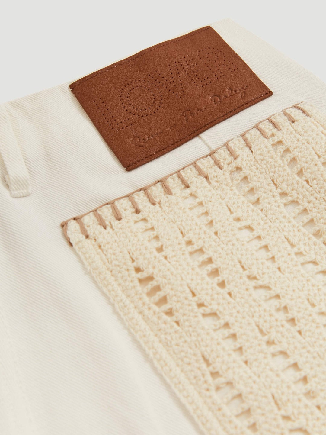 | Tom Daley Crochet Denim Shorts in Off White | Reiss Men Best Seller