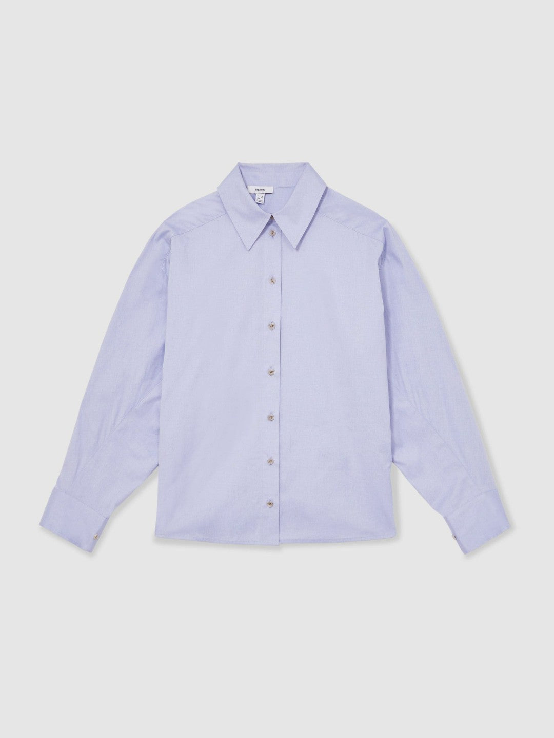 Cotton Button Through Oxford Shirt in Blue | Reiss Women Signature