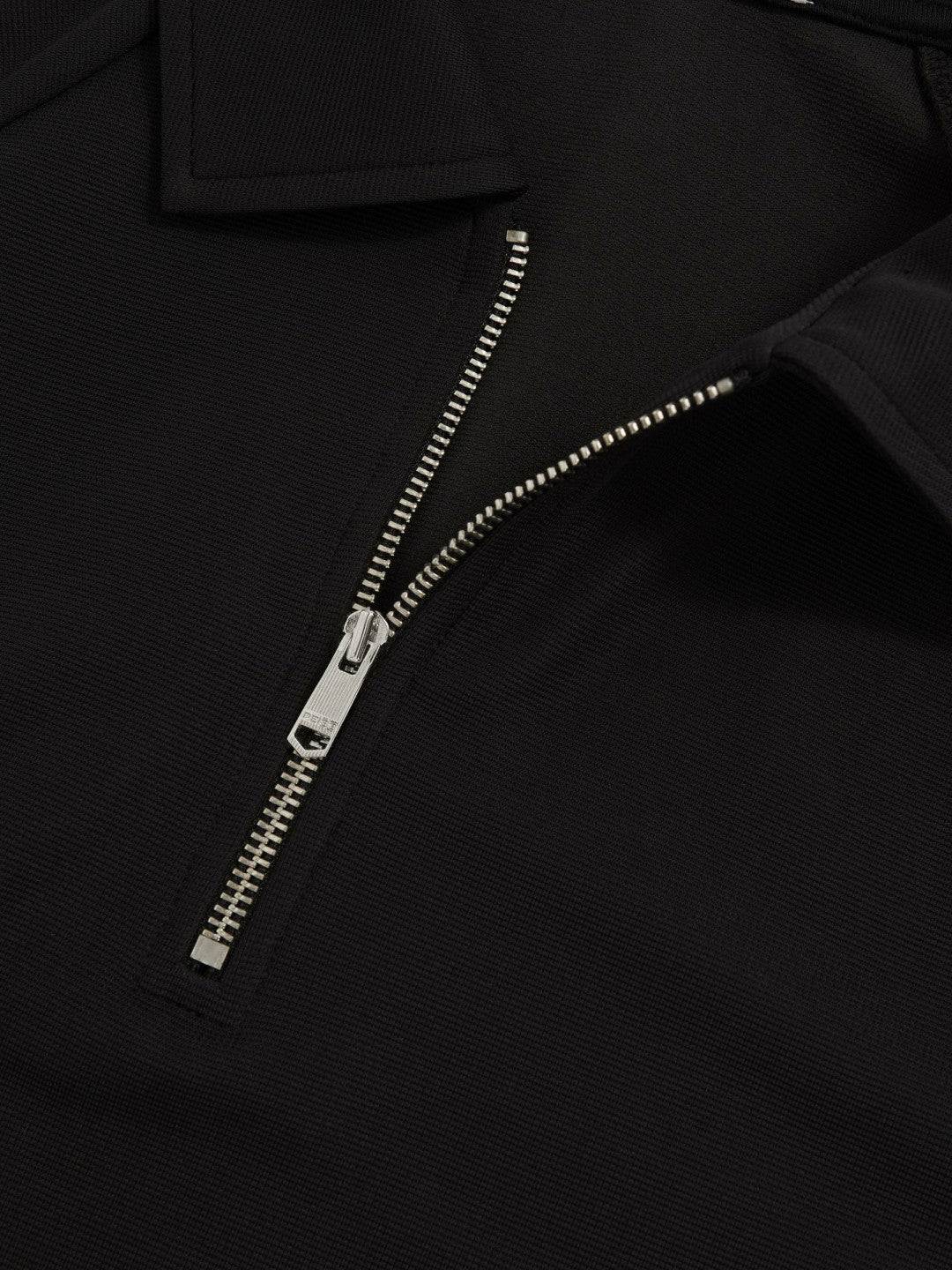 Textured Raglan Half-Zip Polo Shirt in Black | Reiss Men Popular