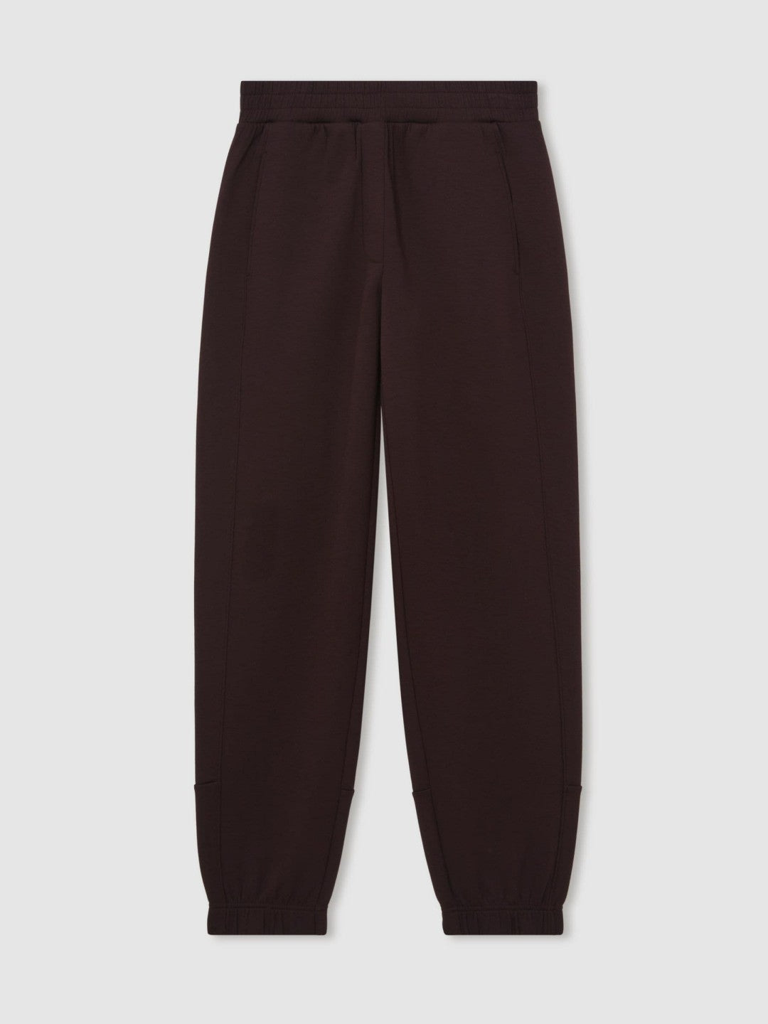 Tapered Elasticated-Waist Joggers in Plum | Reiss Women Premium