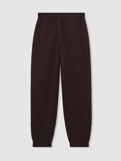 Tapered Elasticated-Waist Joggers in Plum | Reiss Women Premium