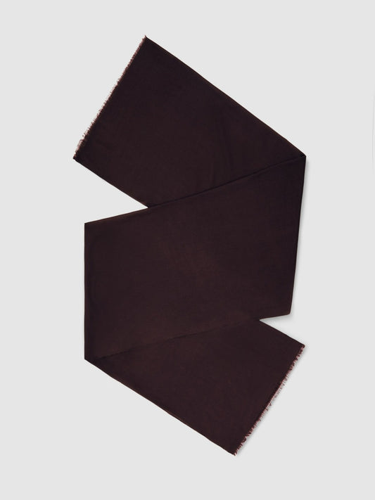 Wool-Cashmere Lightweight Scarf in Burgundy | Reiss Women Premium