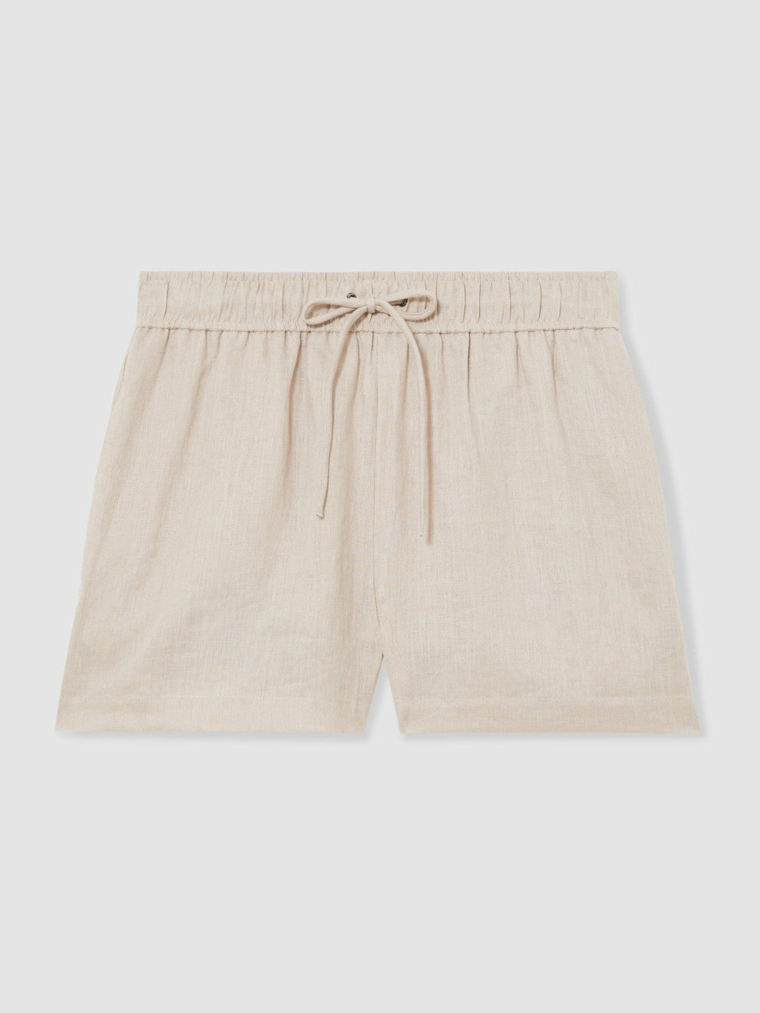 Linen-Blend Drawstring Shorts in Neutral | Reiss Women Signature