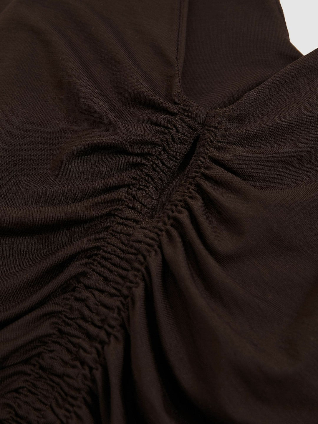 Stretch Lyocell Jersey Ruched Vest in Chocolate Brown | Reiss Women Premium
