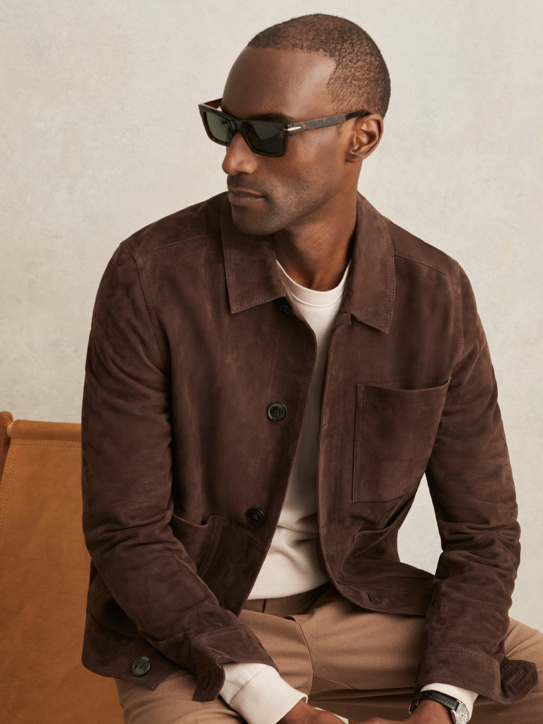 Jacket in Chocolate Brown | Reiss Men Trending