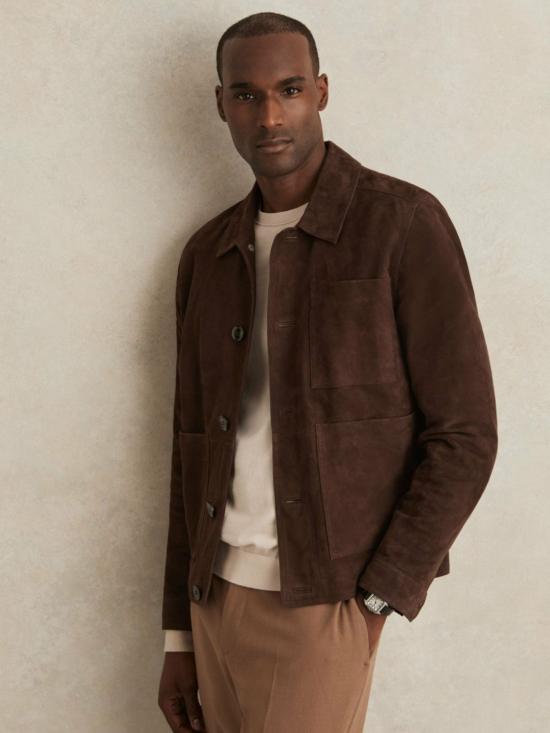 Jacket in Chocolate Brown | Reiss Men Trending