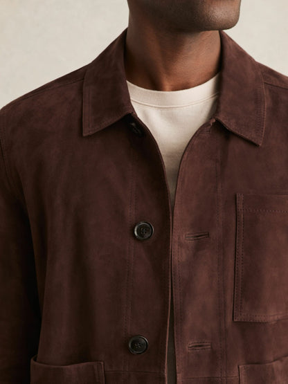 Jacket in Chocolate Brown | Reiss Men Trending