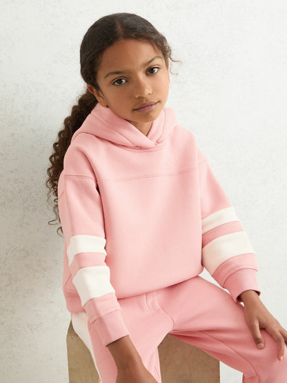 Cotton-Blend Joggers and Hoodie Set in Rose | Reiss Children & Baby Best Seller