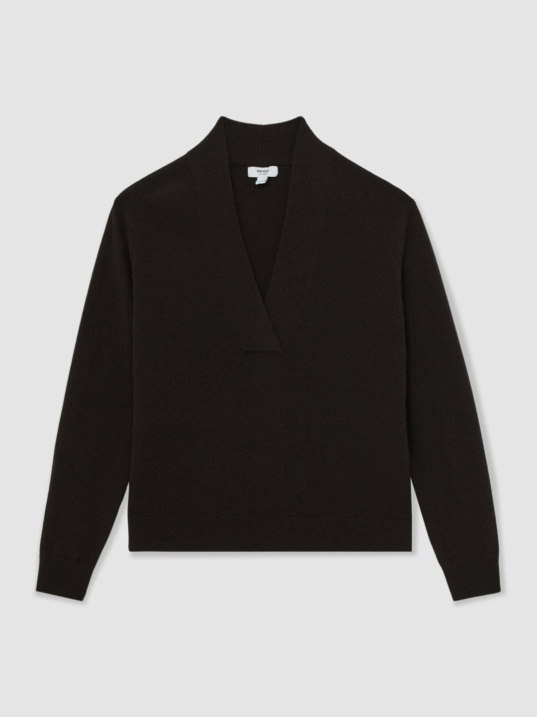 Cashmere V-Neck Jumper in Chocolate Brown | Reiss Women Featured