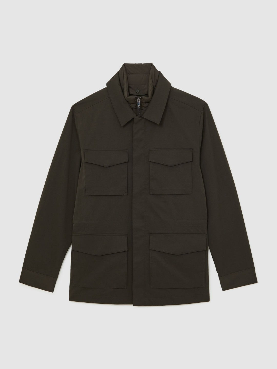 Removable-Gilet Safari Jacket in Green | Reiss Men Premium