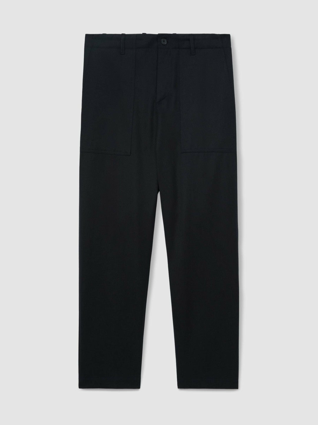 Lyocell Cotton Wide Utility Trousers in Navy | Reiss Men Recommended