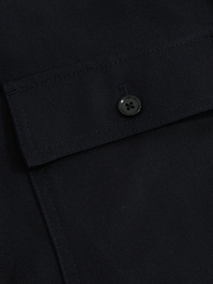 Lyocell Cotton Wide Utility Trousers in Navy | Reiss Men Recommended