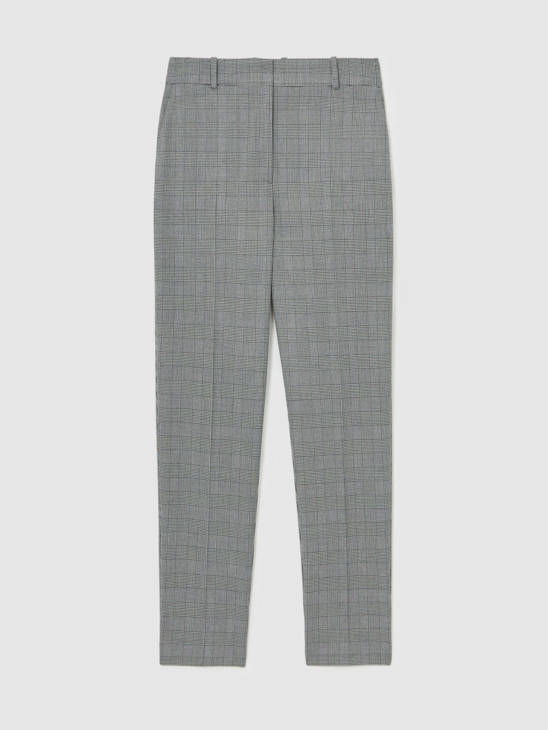 Petite Check Slim-Fit Suit Trousers in Grey | Reiss Women Exclusive
