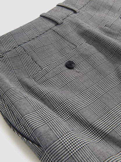 Petite Check Slim-Fit Suit Trousers in Grey | Reiss Women Exclusive