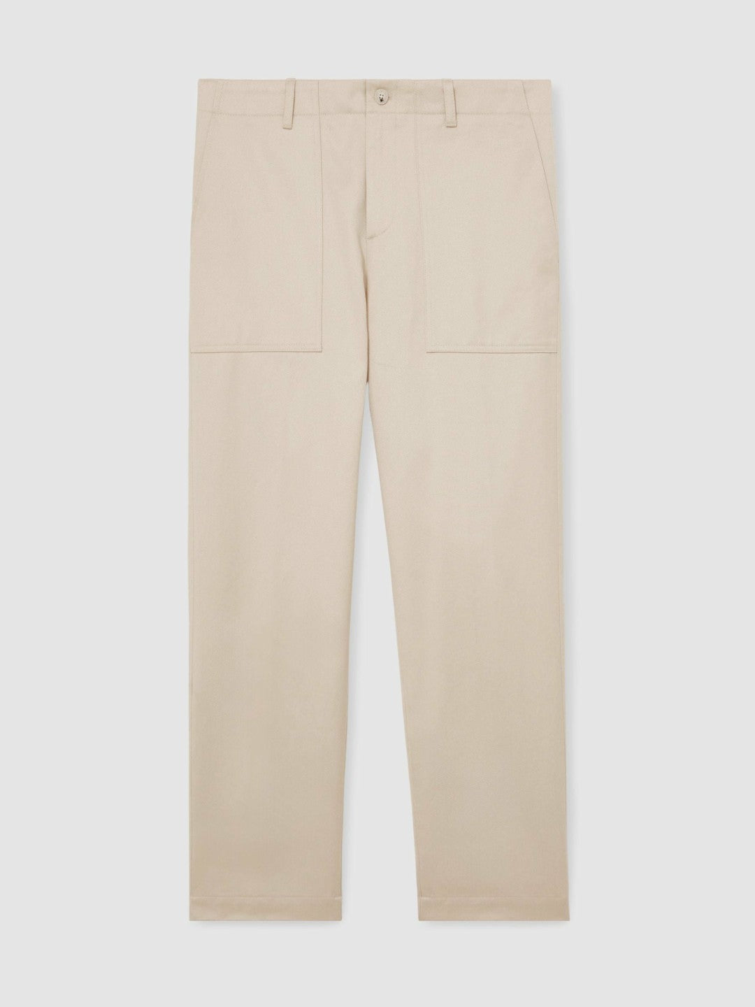 Lyocell Cotton Wide Utility Trousers in Ecru | Reiss Men Popular