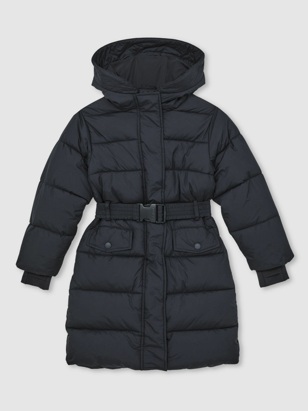 Longline Hooded Puffer Coat in Navy | Reiss Children & Baby Featured