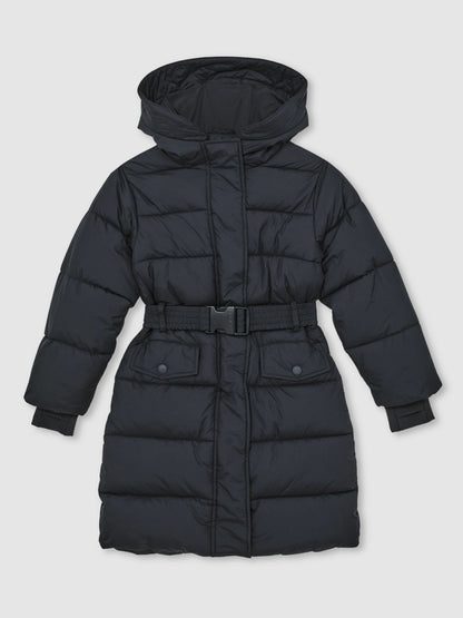 Longline Hooded Puffer Coat in Navy | Reiss Children & Baby Featured