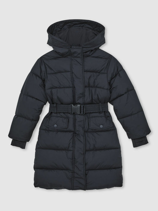Longline Hooded Puffer Coat in Navy | Reiss Children & Baby Featured