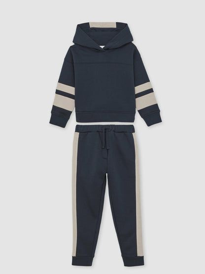 Cotton-Blend Joggers and Hoodie Set in Navy | Reiss Children & Baby Trending