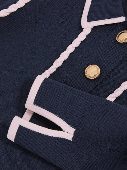 3-9 yrs Piped Knitted Collar Top in Navy | Reiss Children & Baby Popular