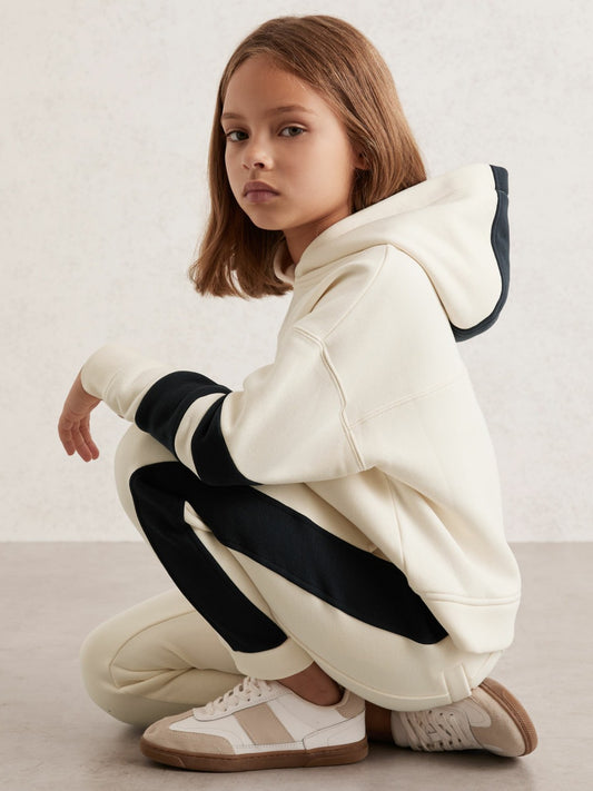 Cotton-Blend Joggers and Hoodie Set in Ecru | Reiss Children & Baby New