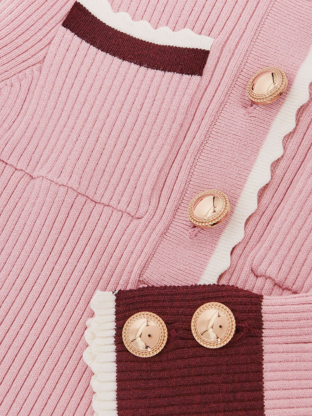 9-13 yrs Scallop-Trim Rib-Knit Dress in Pink | Reiss Children & Baby Best Seller