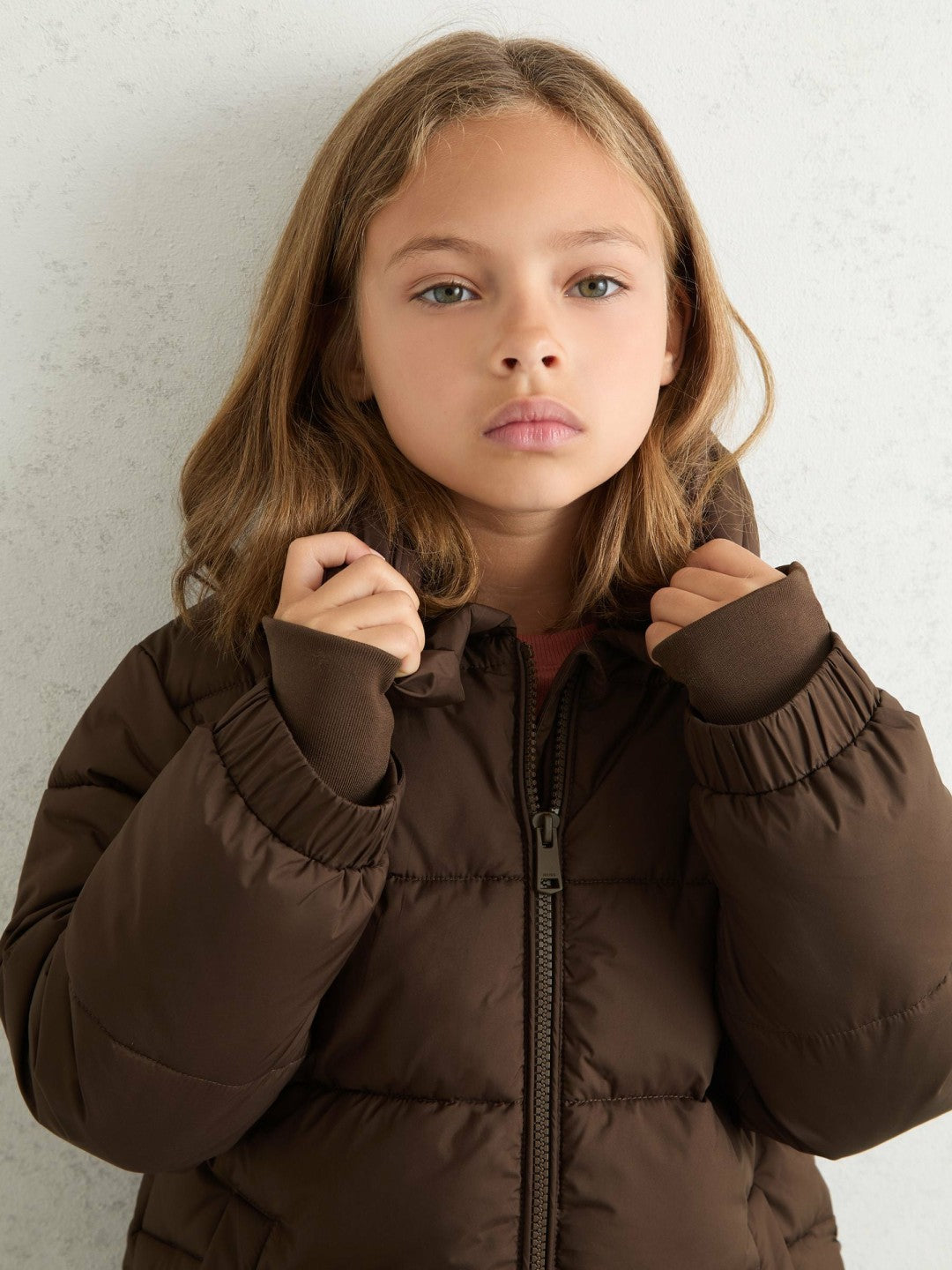 3-9 yrs Short Hooded Puffer Coat in Chocolate | Reiss Children & Baby New