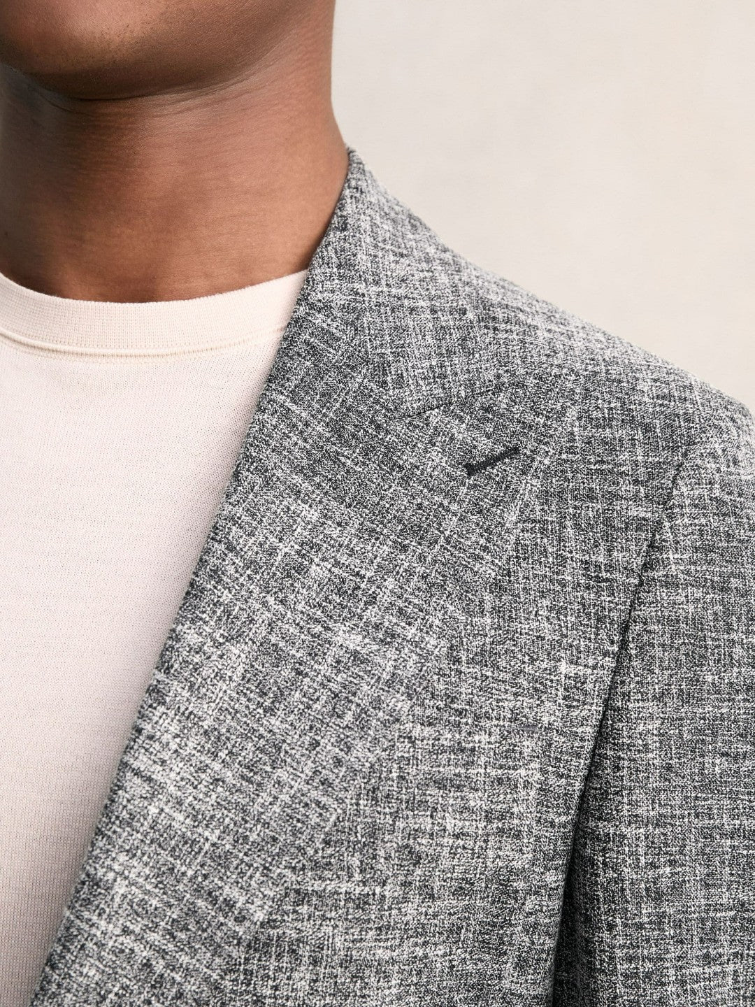 Single-Breasted Textured Mélange Blazer Slim-Fit in Navy Melange | Reiss Men Recommended