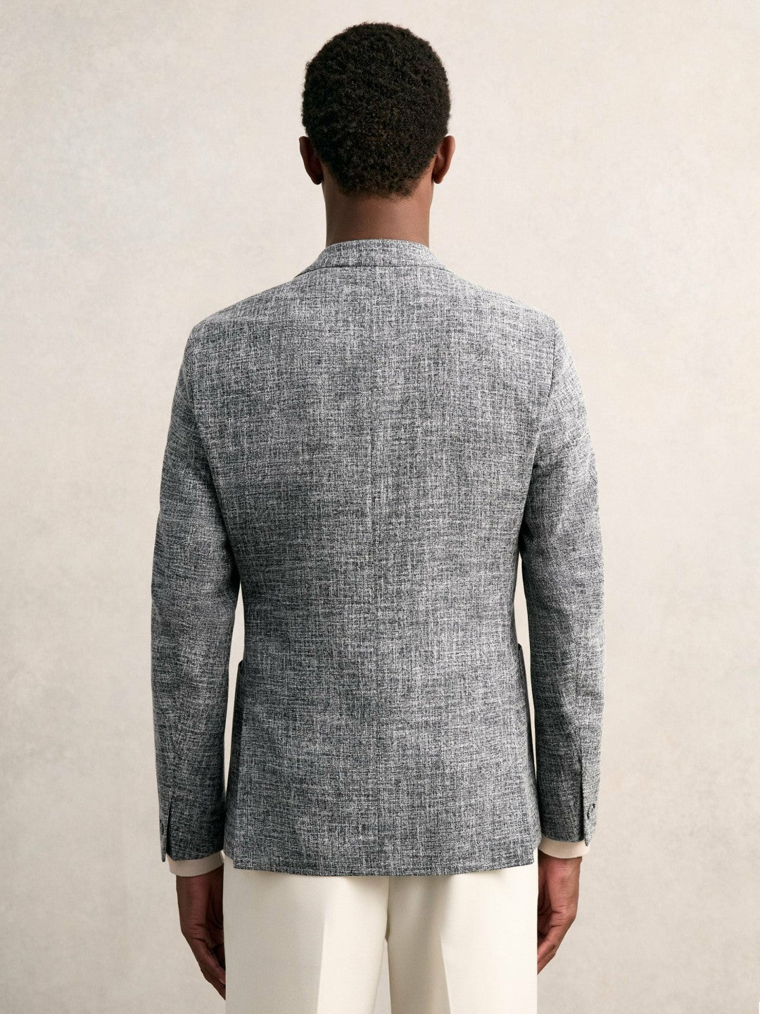 Single-Breasted Textured Mélange Blazer Slim-Fit in Navy Melange | Reiss Men Recommended