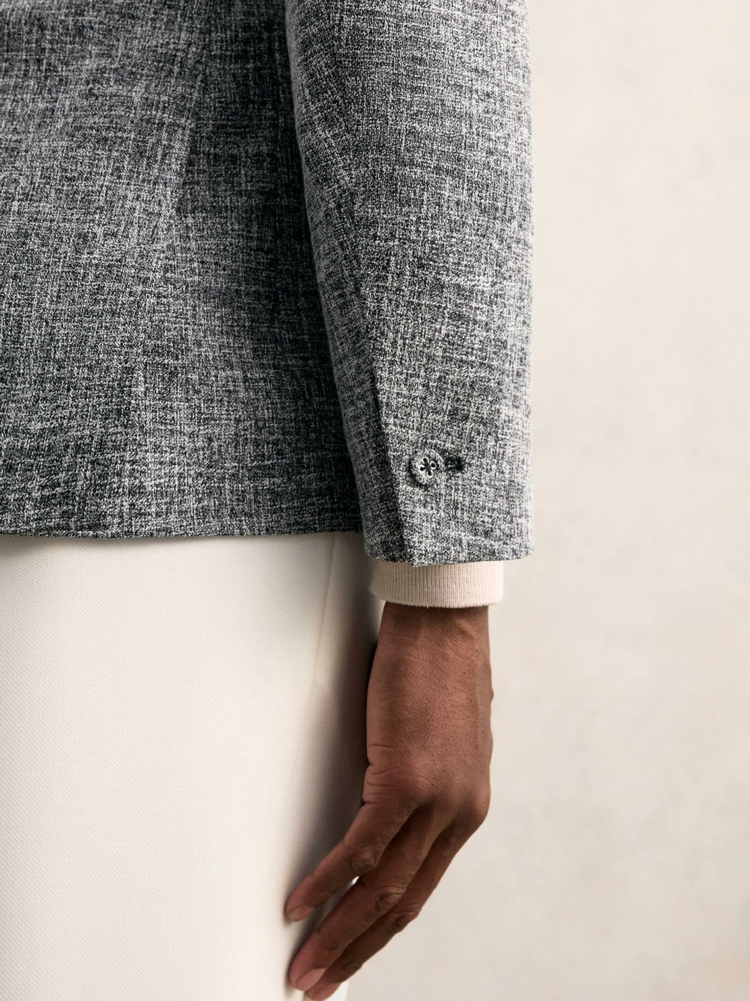 Single-Breasted Textured Mélange Blazer Slim-Fit in Navy Melange | Reiss Men Recommended