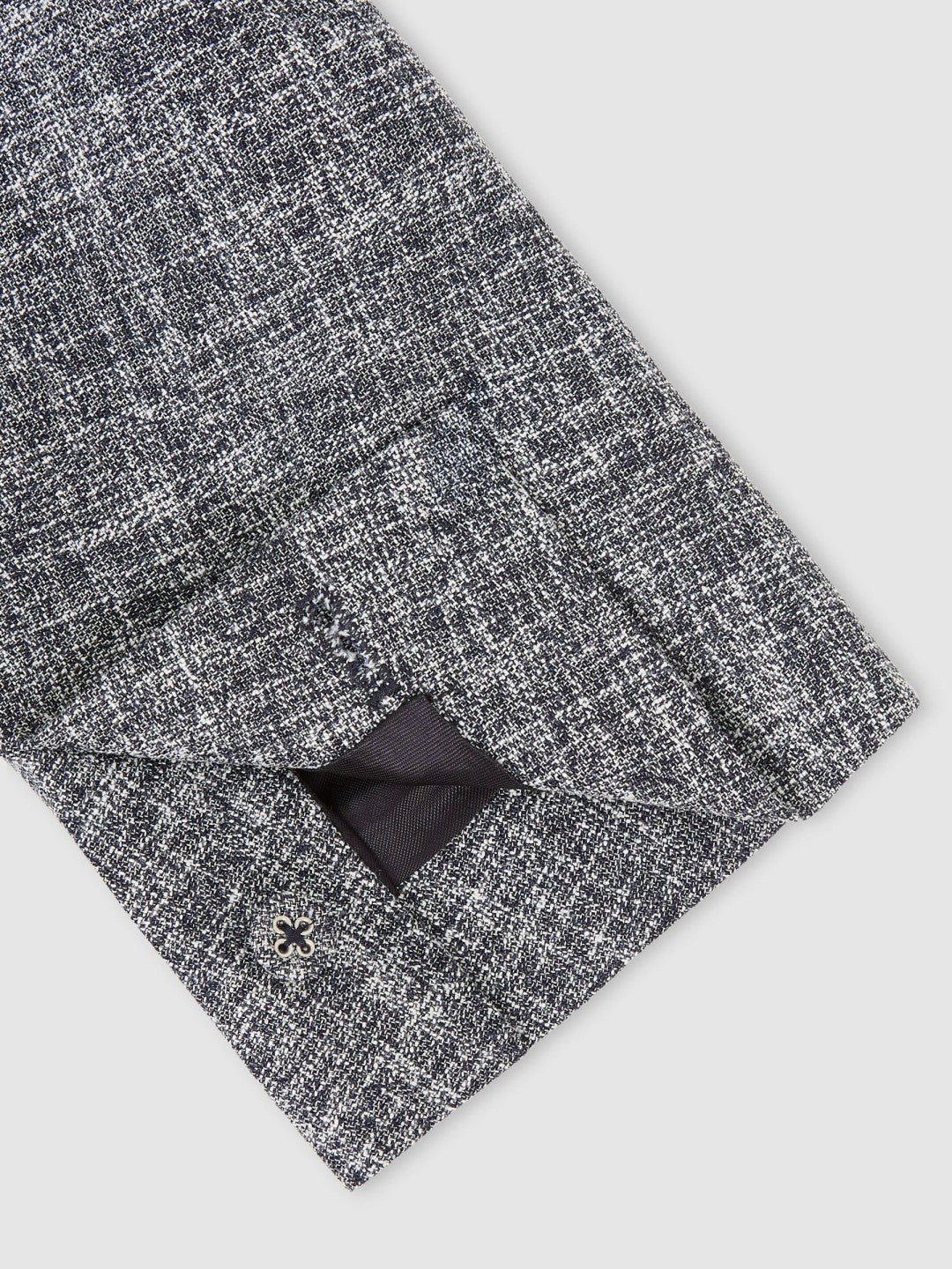 Single-Breasted Textured Mélange Blazer Slim-Fit in Navy Melange | Reiss Men Recommended
