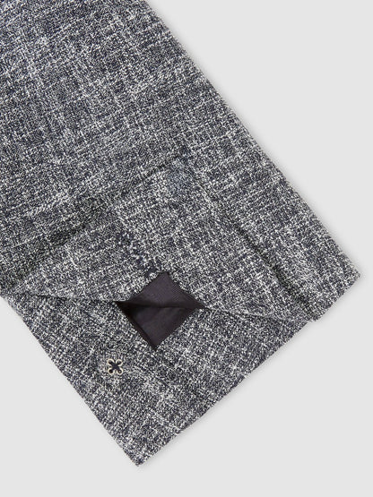 Single-Breasted Textured Mélange Blazer Slim-Fit in Navy Melange | Reiss Men Recommended