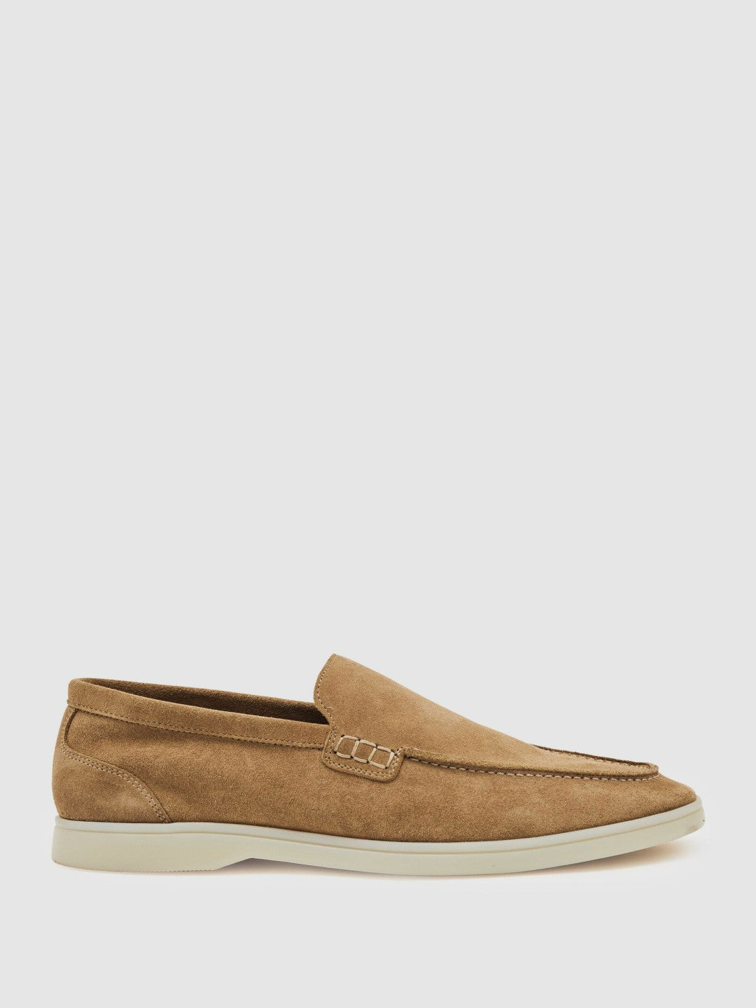 Suede Slip-On Loafers in Stone | Reiss Men Signature