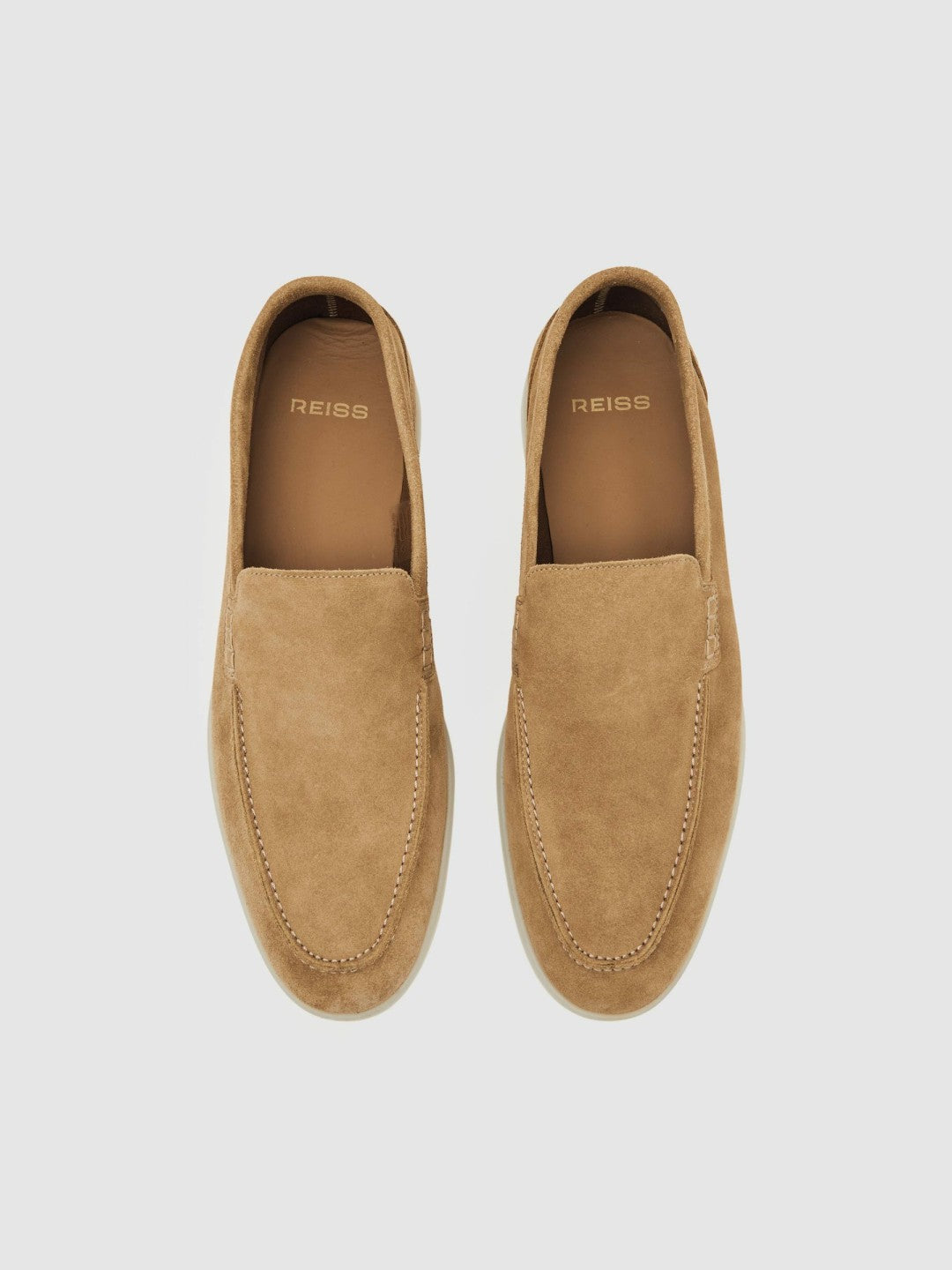 Suede Slip-On Loafers in Stone | Reiss Men Signature